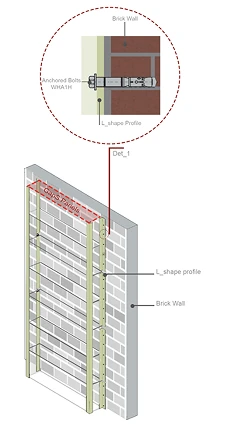 Mounting drawing: Brick Wall (Flat Surfaces/Walls)