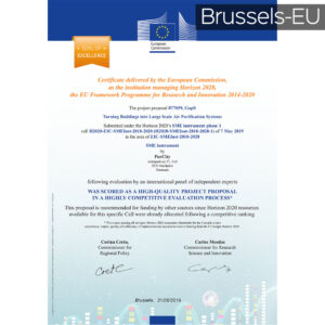 SEAL OF EXCELLENCE by European Commission for the High Quality Project Proposal